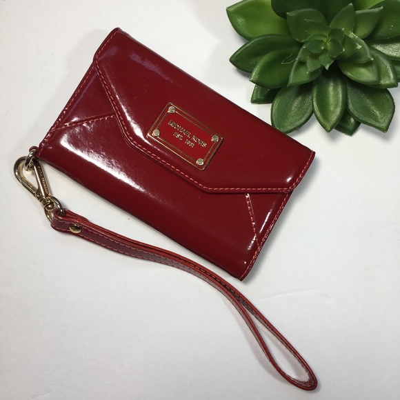 Michael Kors Handbags - Michael Kors Red Patent Leather Wristlet Wallet